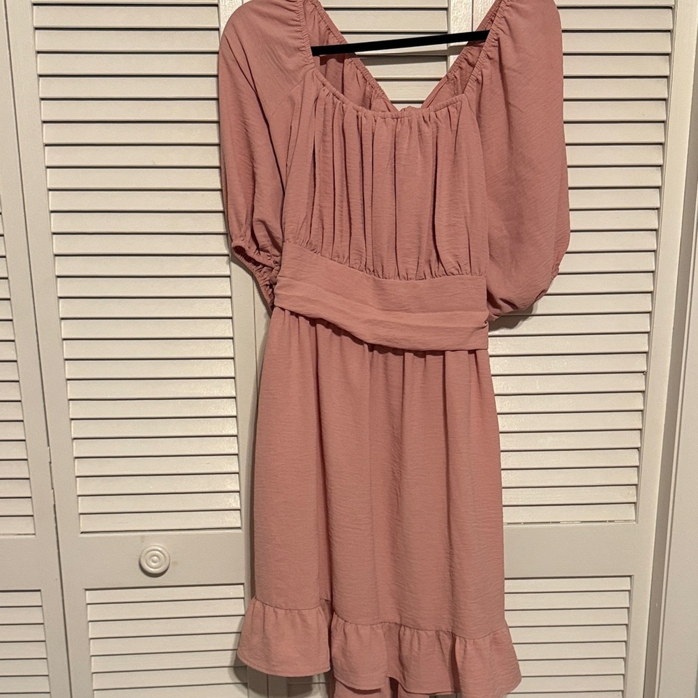 Amazon Blush Long Sleeve Dress